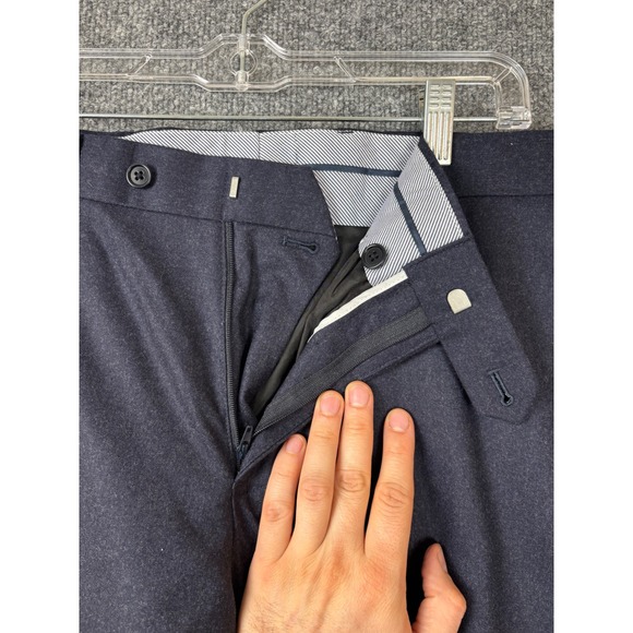 Brooks Brothers Dress Pants Men 36x30 Navy Blue 100% Wool Lined 1818 Milano - Picture 2 of 7
